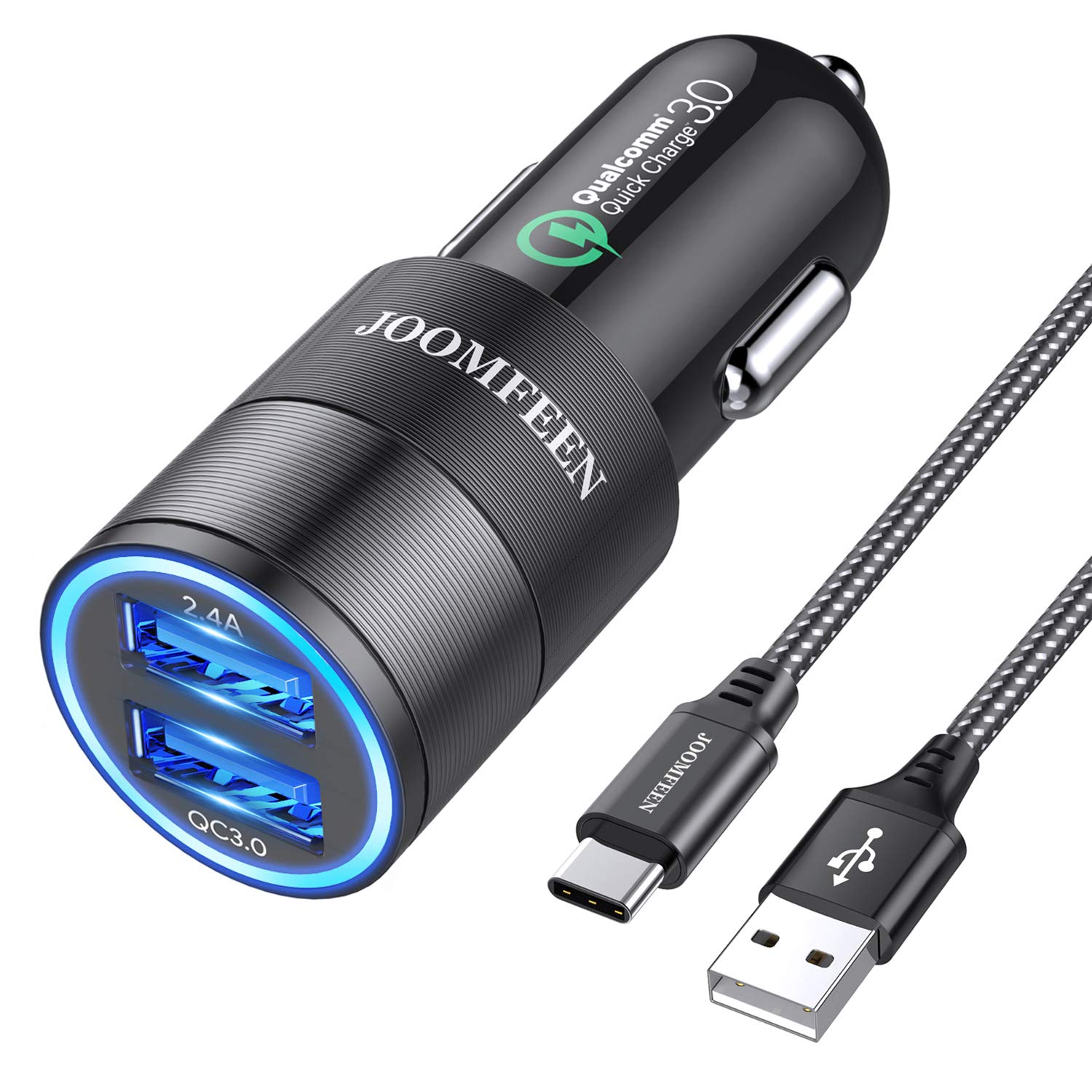 Amazon | 30W カーチャージャー JOOMFEEN 2ポート USB C シガー